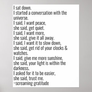 Affiche Conversation avec l'univers