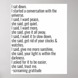 Affiche Conversation avec l'univers