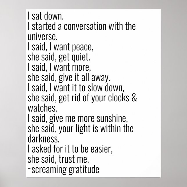 Affiche Conversation avec l'univers (Devant)