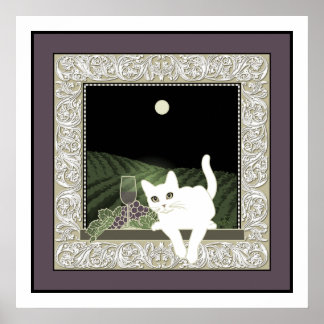Affiche Conversation Blanc, Vin et la Lune