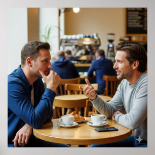 Affiche Conversation Café Cosy