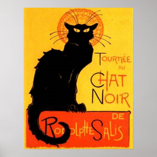 Affiche Conversation Noir...Poster de chat noir