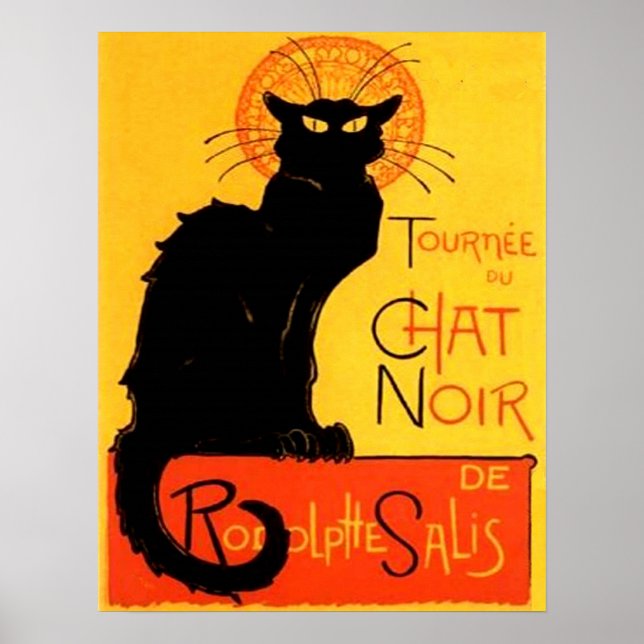 Affiche Conversation Noir...Poster de chat noir (Devant)