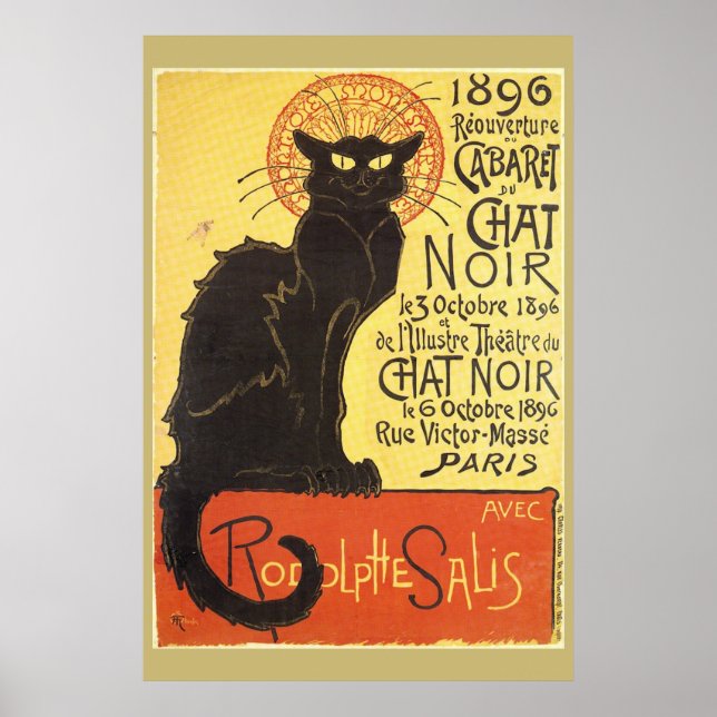 Affiche Conversation Noir Steinlen Belle Epoque Art Vintag (Devant)