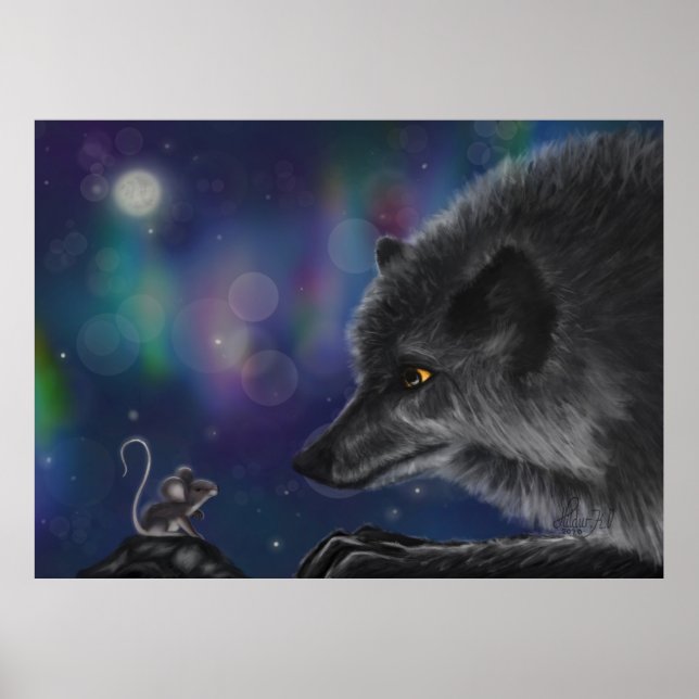 Affiche Conversation Whimsical : Loup et souris (Devant)