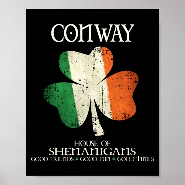 Affiche Conway Last Name Family Ireland Irish House Of She (Devant)