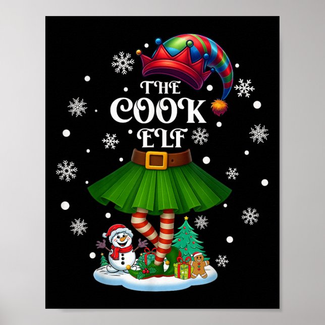 Affiche Cook Elf Squad Xmas Women Girls Mom Christmas Fami (Devant)