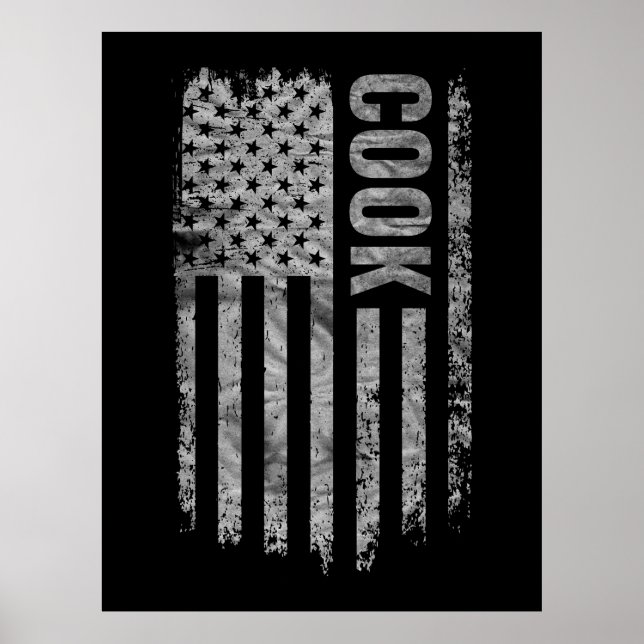 Affiche Cook USA Flag Distressed design (Devant)