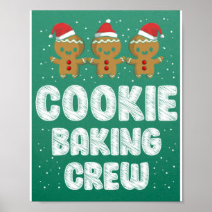 Affiche Cookie Baking Crew Chemise de Noël Famille Gingerb
