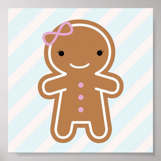 Affiche Cookie Cute Kawaii Gingerbread Girl (Devant)