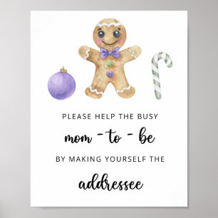 Affiche Cookie de Noël - Aidez la future maman occupée