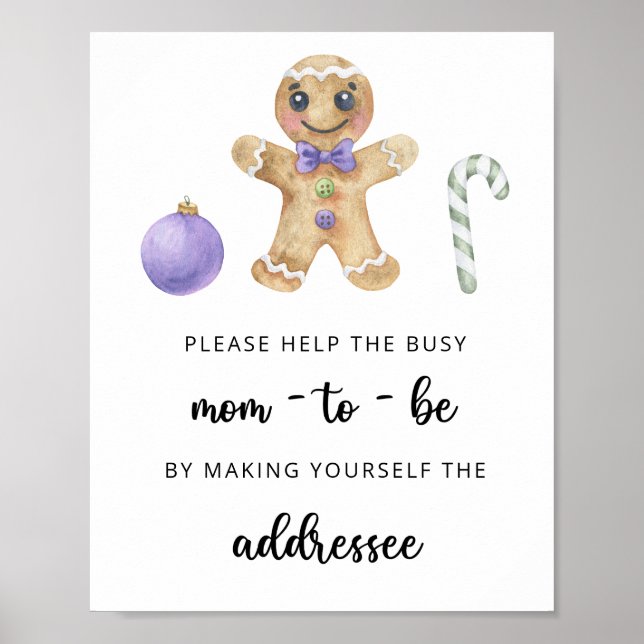 Affiche Cookie de Noël - Aidez la future maman occupée  (Devant)
