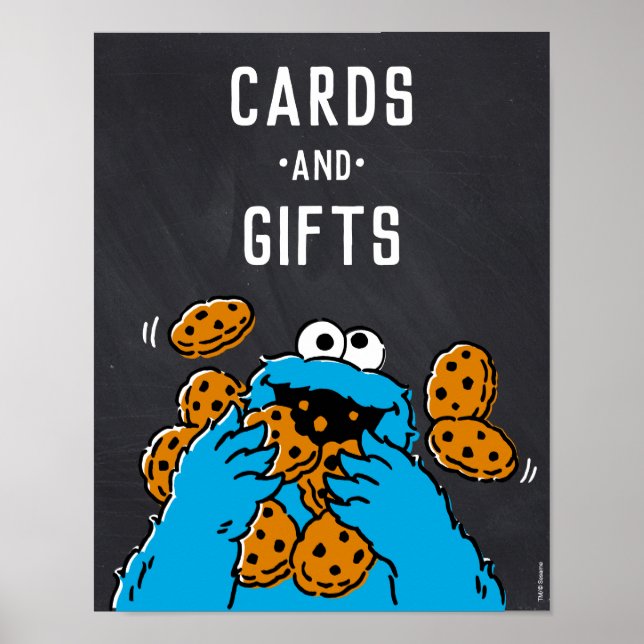 Affiche Cookie Monster 1er Anniversaire Cartes et cadeaux (Devant)