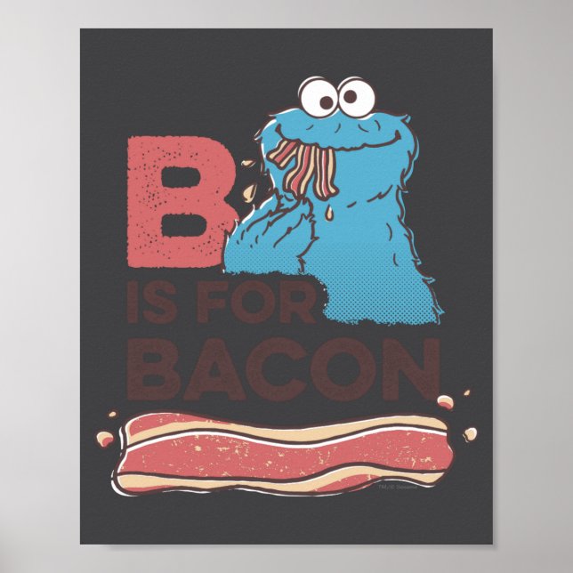 Affiche Cookie Monster B Is For Bacon  (Devant)