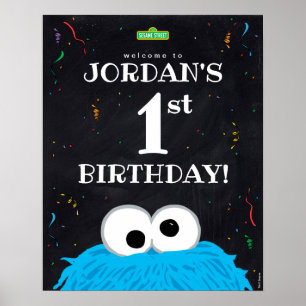 Affiche Cookie Monster Bienvenue pour le 1er anniversair