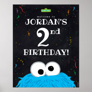 Affiche Cookie Monster Bienvenue pour le 2ème anniversai