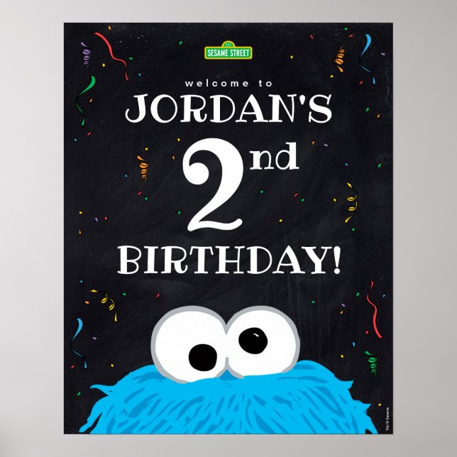 Affiche Cookie Monster | Bienvenue pour le 2ème anniversai (Devant)