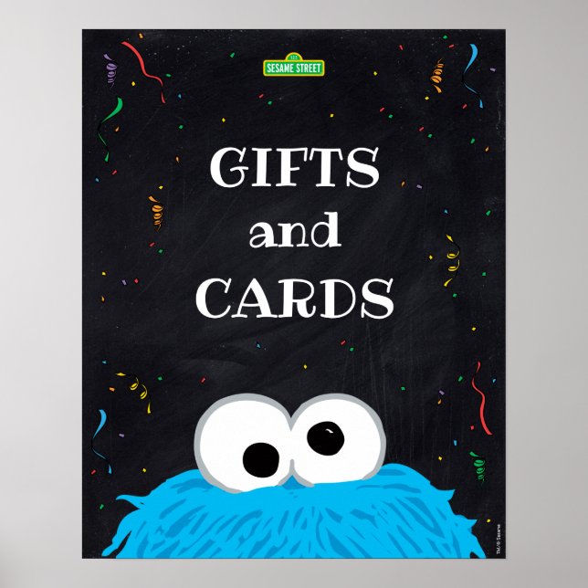 Affiche Cookie Monster | Cadeaux et Cartes 1er Anniversair (Devant)
