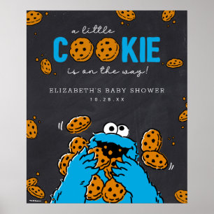 Affiche Cookie Monster Chalkboard Baby shower Bienvenue