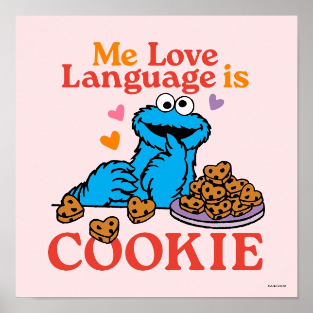 Affiche Cookie Monster | Citation de la Saint Valentin (Devant)