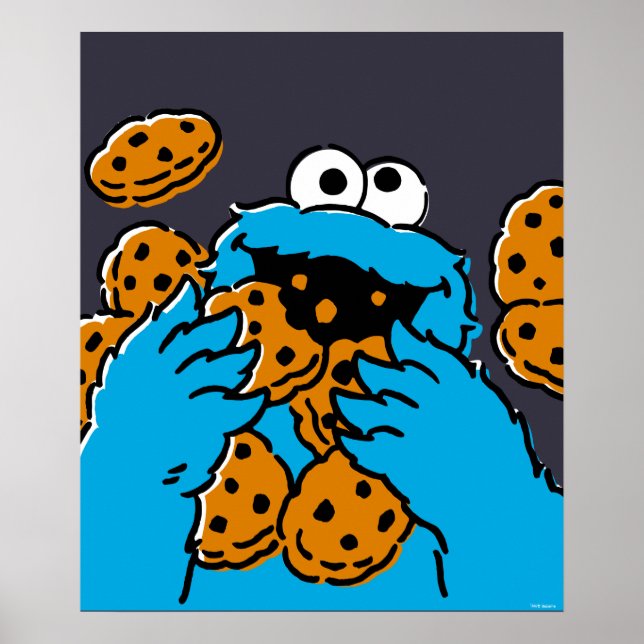 Affiche Cookie Monster Eating All the Cookies (Devant)