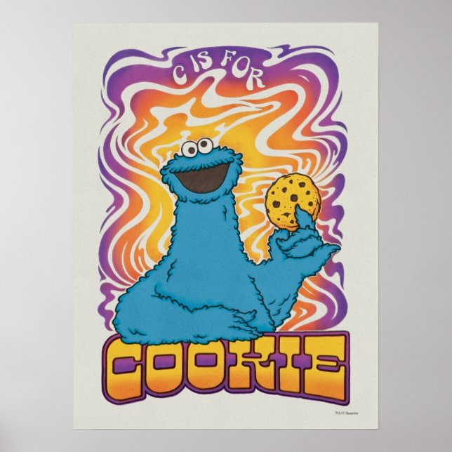 Affiche Cookie Monster | Psychédélique (Devant)