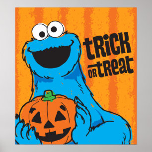 Affiche Cookie Monster - Tricoter Ou Traiter