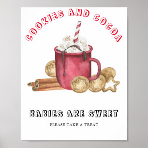 Affiche Cookies au gingembre avec des bébés en cacao sont