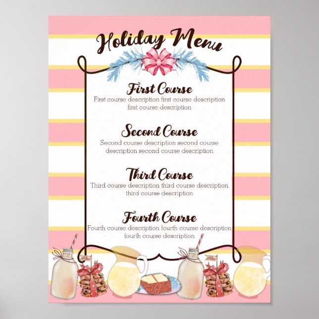 Affiche Cookies de lait Menu de la fête de Noël (Devant)