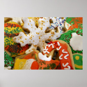 Affiche Cookies de Noël II Cuisine de vacances colorée