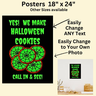 Affiche Cookies d'Halloween entièrement modifiables pour l
