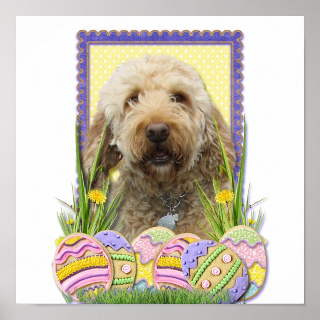 Affiche Cookies d'oeufs de Pâques - GoldenDoodle (Devant)