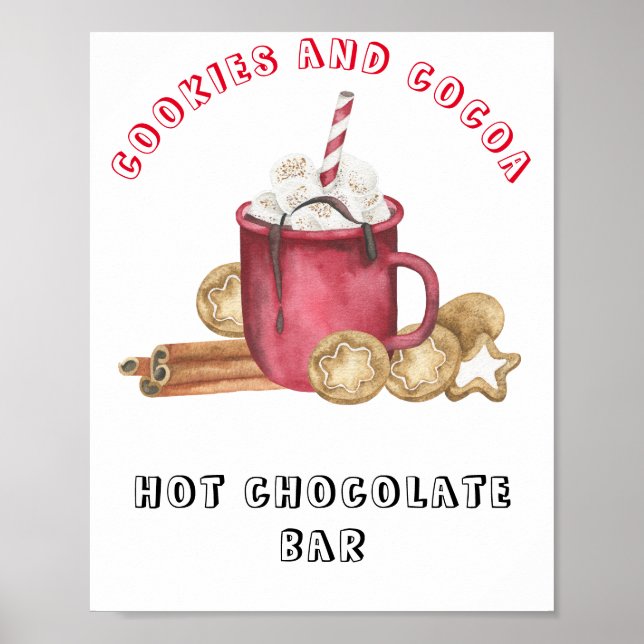 Affiche Cookies et baby shower de cacao Barre de chocolat  (Devant)