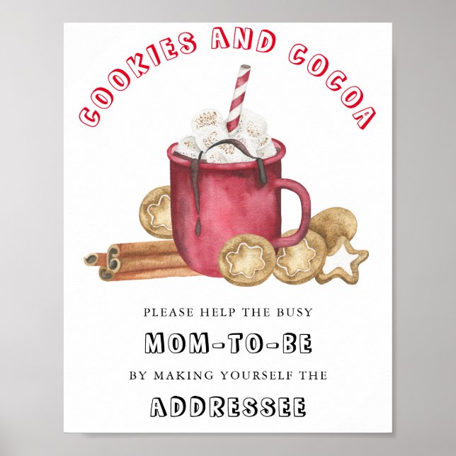 Affiche Cookies et cacao - Aidez les Maman-to-be occupées (Devant)