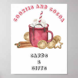 Affiche Cookies et cacao - cartes et cadeaux shower de béb