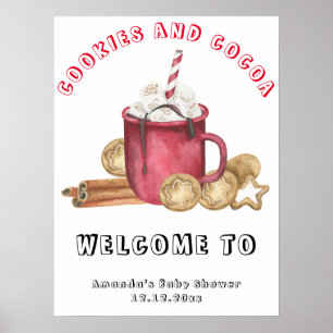 Affiche Cookies et guimauves de cacao Baby shower