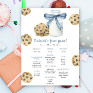 Affiche Cookies et Lait Premier Anniversaire Milestone Ann