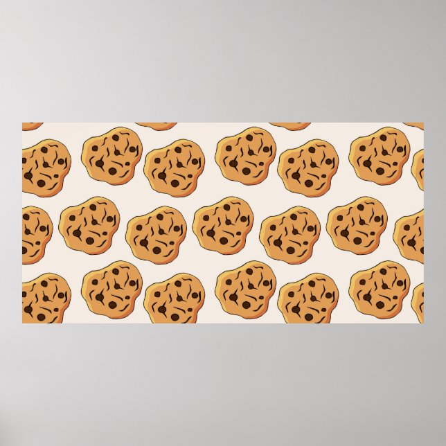 Affiche Cookies vintages sans couture motif. (Devant)