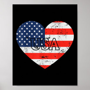 Affiche Cool 4 juillet America Heart Memorial Day
