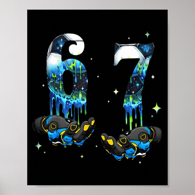 Affiche Cool 67 Six Seven Mème Football Soccer Drip Garçon (Devant)