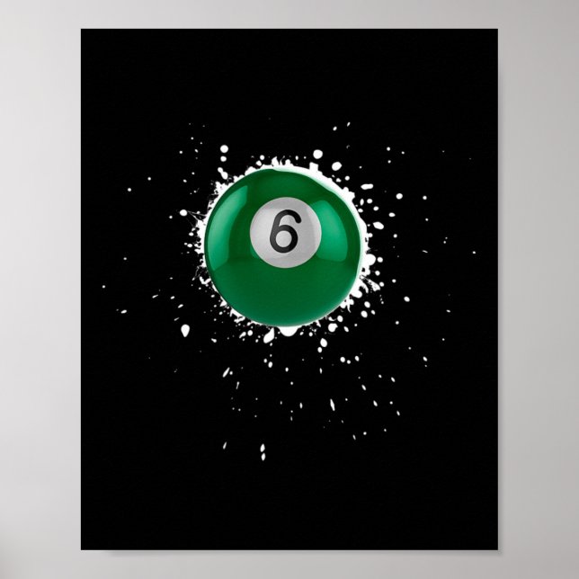 Affiche Cool 6 balles Billard de six billard de billard de (Devant)