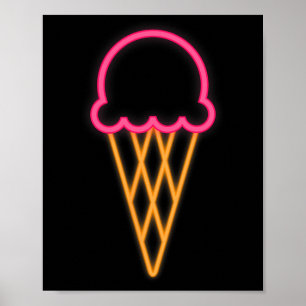 Affiche Cool 80s 80 Crème glacée Costume à thème Rétro P
