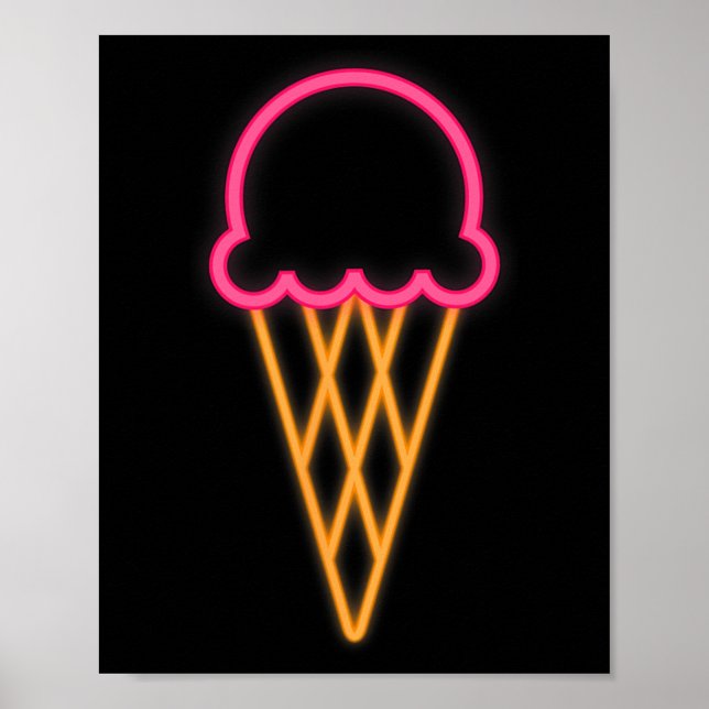 Affiche Cool 80s 80 Crème glacée Costume à thème Rétro P (Devant)