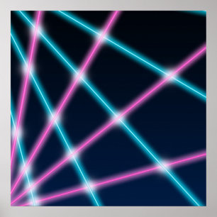 Affiche Cool 80s Laser School Portrait de fond Arrière - p