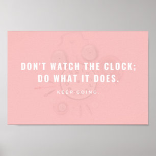 Affiche Cool à horloge minimale simple Pastel Pink
