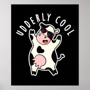 Affiche Cool âgé Funny Cow Pun Dark BG
