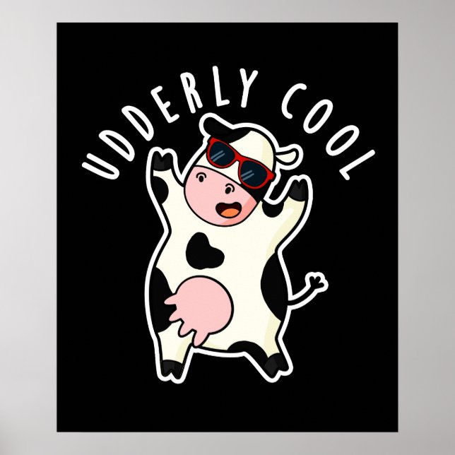 Affiche Cool âgé Funny Cow Pun Dark BG (Devant)