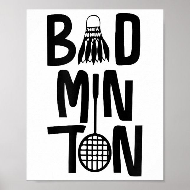 Affiche Cool Badminton Minimal Art, Badminton Shuttle &amp (Devant)