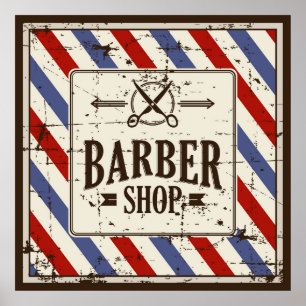 Affiche cool Barber shop business retro vintage 