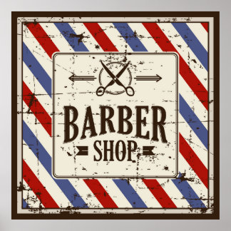 Affiche cool Barber shop business retro vintage 